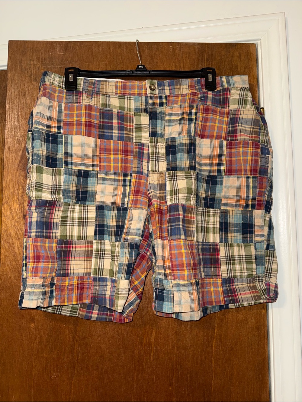 Jos. A. Bank Multicolor Patchwork Plaid Flat Front Shorts